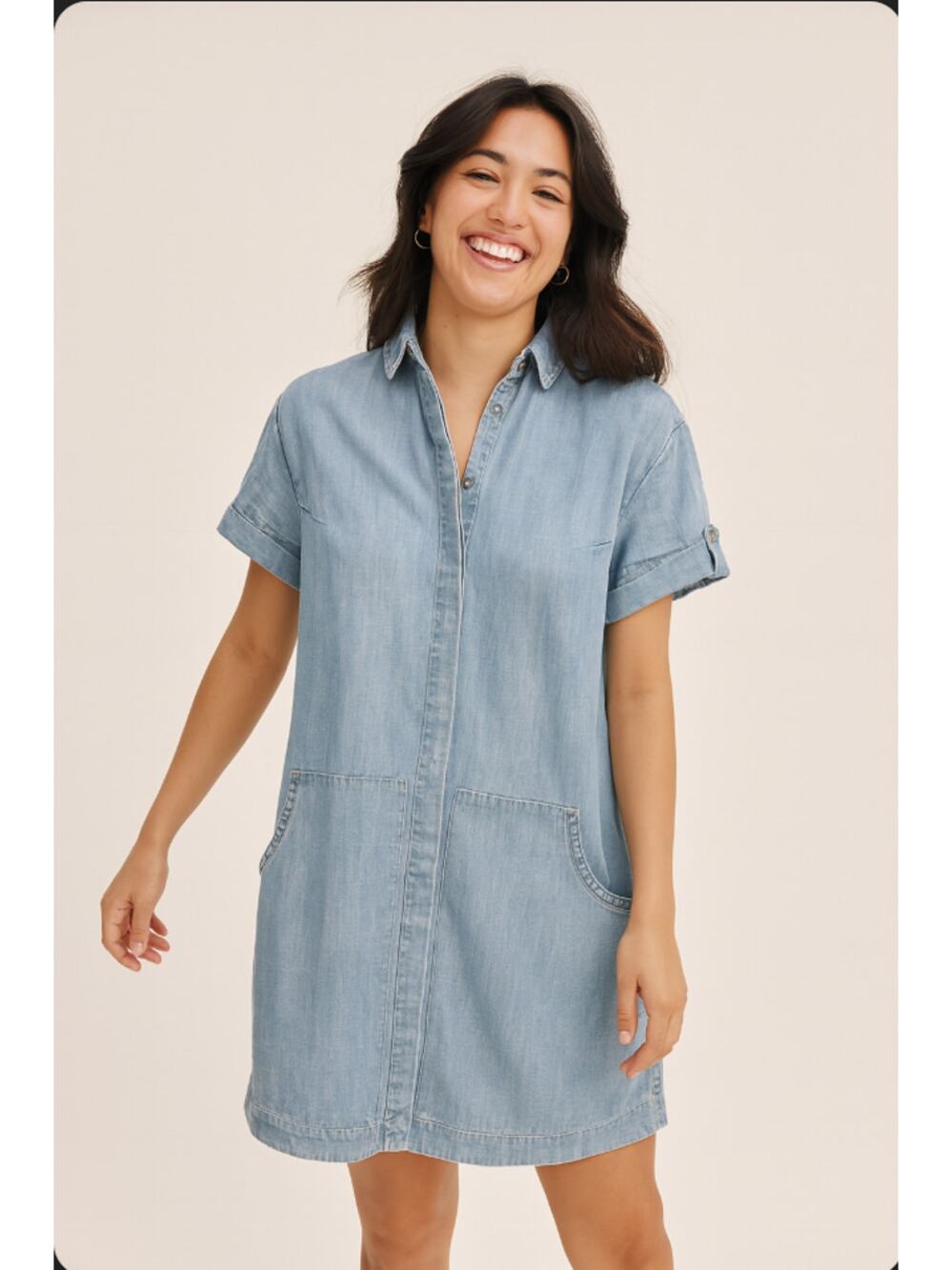 ALLSAINTS Women's Calla Bay Chambray Calla Bay Linen Blend Shirt Dress Beach 4